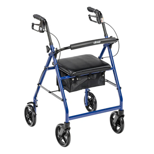 Aluminum Rollator With Back Support And Padded Seat (R728BL) By Drive