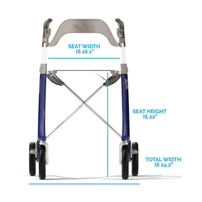 ByACRE European-Style Carbon Fiber Rollator 16.5 Regular Seat & Backrest (BYA110MDB) By Medline