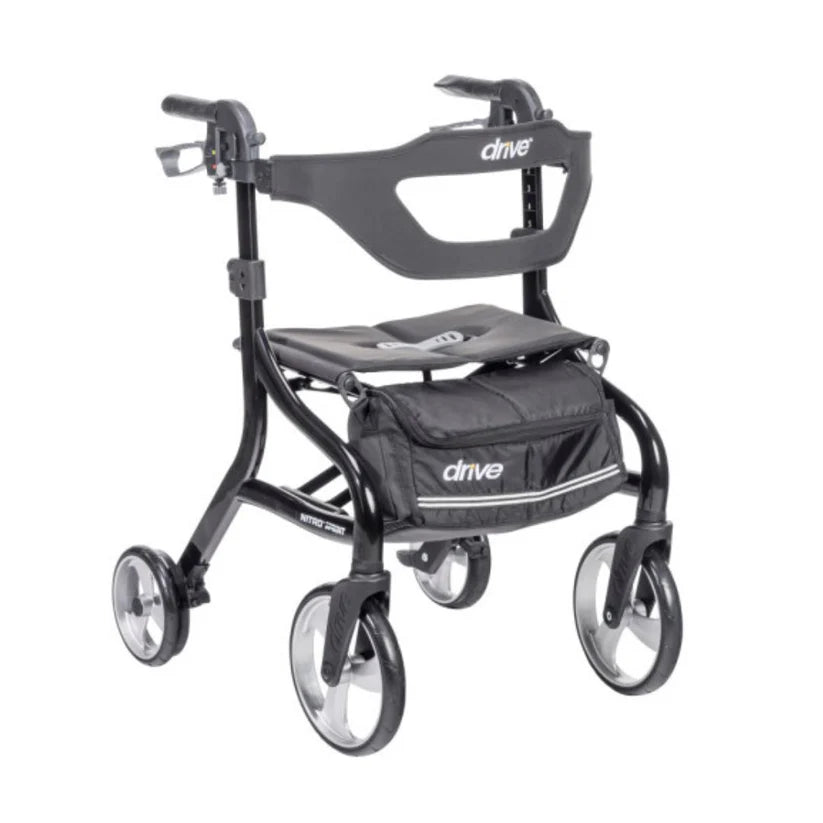 Nitro Sprint Foldable Rollator Walker With Seat (102662BL) By Drive