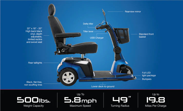 Maxima, 3-Wheel (SC901) HeavyDuty Pride Mobility Scooter