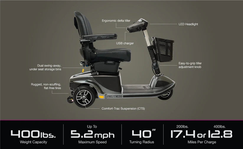 Revo 2.0 3 Wheel Scooter (S66) By Pride Mobility