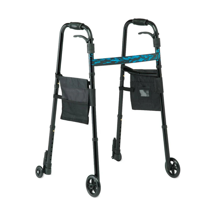 Medline Folding Trigger Walker with 5" Wheels (MDS86410TRIG) By Medline