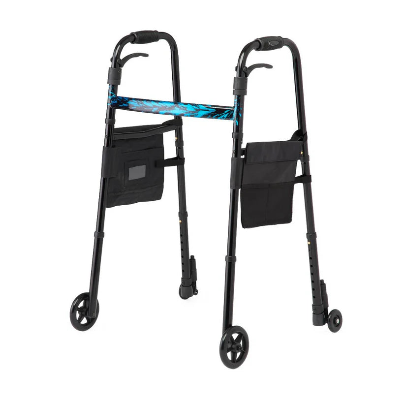 Medline Folding Trigger Walker with 5" Wheels (MDS86410TRIG) By Medline