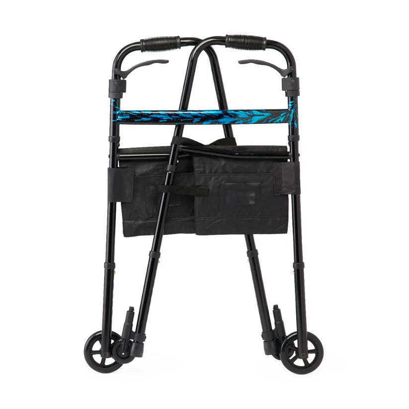 Medline Folding Trigger Walker with 5" Wheels (MDS86410TRIG) By Medline