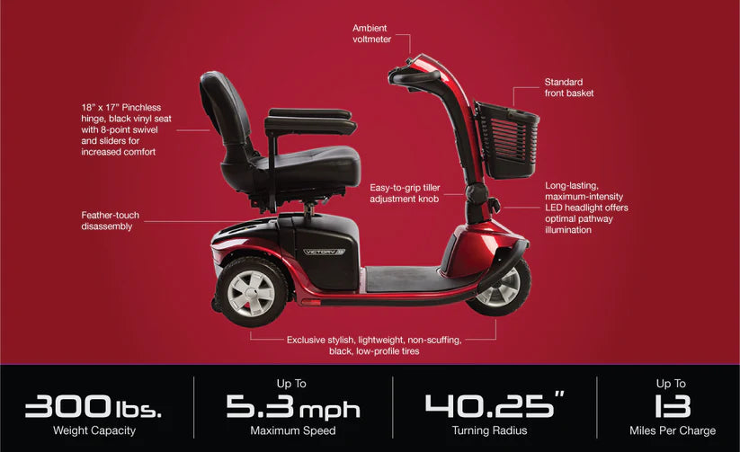 Victory 9, 3 Wheel Scooter (SC609) By Pride Mobility